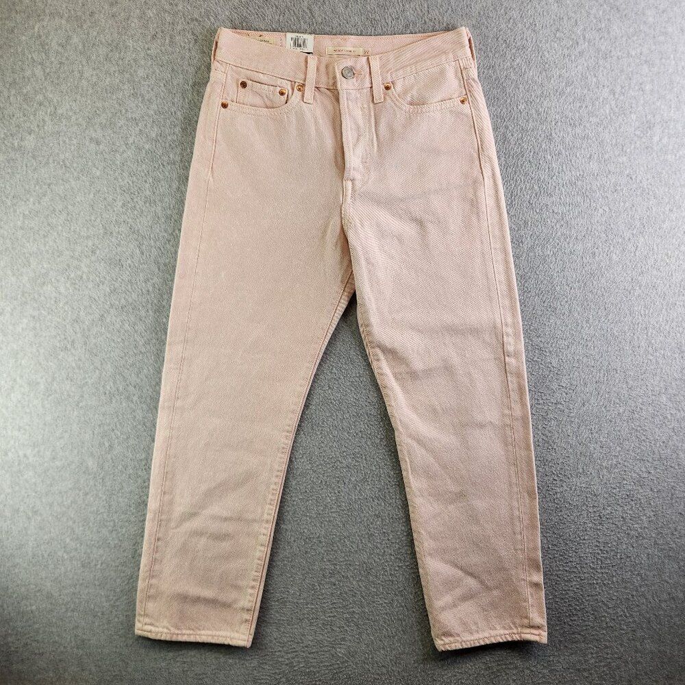Levis Jeans Womens 27 Pink Wedgie Straight Acid Wash Button Fly Premium Denim